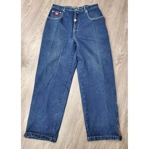 Vintage Pure Playaz Product Jeans Mens 34X33 Blue Baggy Denim Ankle Zip Y2k